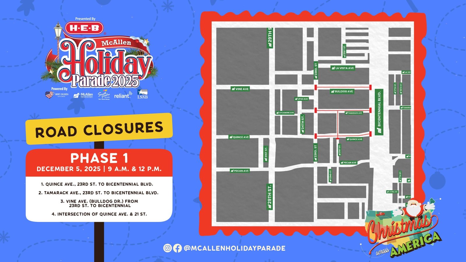 McAllen Holiday Parade 2025 Road Closures
